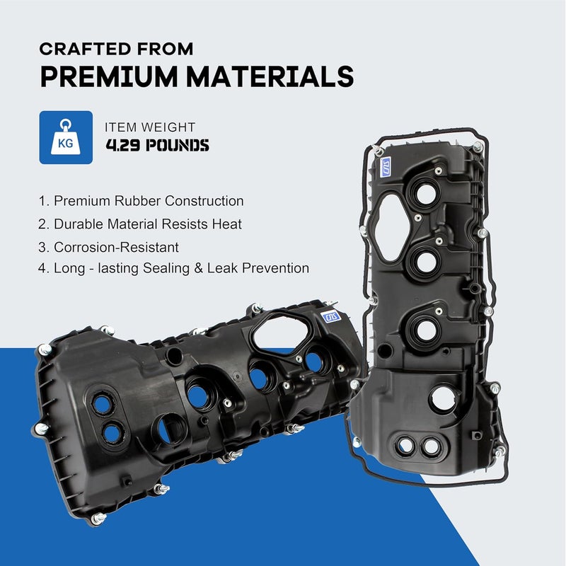 Cns Engine Valve Cover w/Gasket Left Side Compatible with Ford/Lincoln 3.5L (3496cc/213cid) DOHC V6 TURBO - Image 4